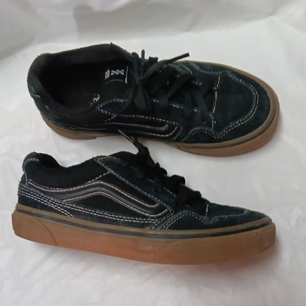 Vans Caldrone Suede Mesh Black Gum Skate Casual Sneakers Youth 2